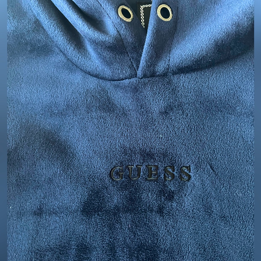 Guess Navy Velvet Hoodie
